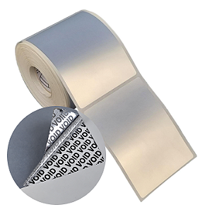 Etiqueta adesiva 60x80mm 6x8cm VOID prata fosco p/ Zebra Argox Elgin - Rolo c/ 361 (30m)