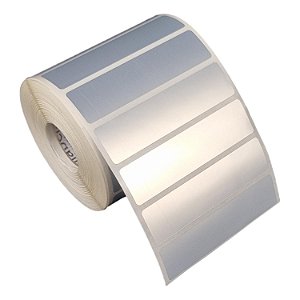 Etiqueta adesiva 80x20mm 8x2cm VOID prata fosco p/ Zebra Argox Elgin - Rolo c/ 1304 (30m)