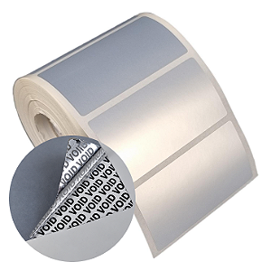 Etiqueta adesiva 80x40mm 8x4cm VOID prata fosco p/ Zebra Argox Elgin - Rolo c/ 698 (30m)