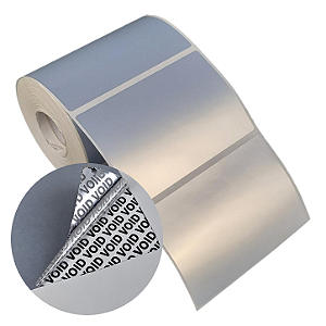 Etiqueta adesiva 90x60mm 9x6cm VOID prata fosco p/ Zebra Argox Elgin - Rolo c/ 476 (30m)