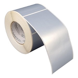 Etiqueta adesiva 100x200mm 10x20cm VOID prata fosco p/ Zebra ZT230 S4M ZT410 - Rolo c/ 441 (90m) Tubete 3 polegadas