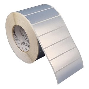 Etiqueta adesiva 100x30mm 10x3cm VOID prata fosco p/ Zebra ZT230 S4M ZT410 - Rolo c/ 2727 (90m) Tubete 3 polegadas
