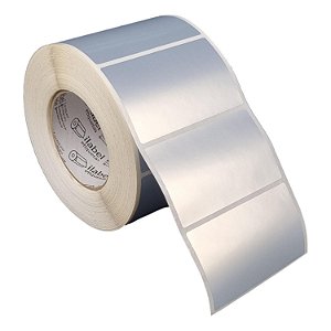 Etiqueta adesiva 100x60mm 10x6cm VOID prata fosco p/ Zebra ZT230 S4M ZT410 - Rolo c/ 1428 (90m) Tubete 3 polegadas
