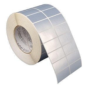 Etiqueta adesiva 50x25mm 5x2,5cm (2 colunas) VOID prata fosco p/ Zebra ZT230 S4M ZT410 Rolo 90m Tubete 3 polegadas