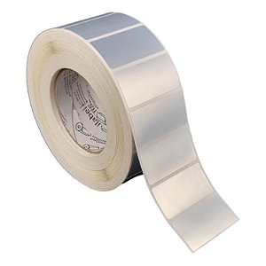 Etiqueta adesiva 60x30mm 6x3cm VOID prata fosco p/ Zebra ZT230 S4M ZT410 - Rolo c/ 2727 (90m) Tubete 3 polegadas