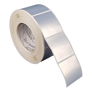 Etiqueta adesiva 60x60mm 6x6cm VOID prata fosco p/ Zebra ZT230 S4M ZT410 - Rolo c/ 1428 (90m) Tubete 3 polegadas