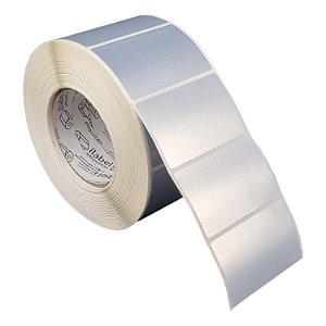 Etiqueta adesiva 80x50mm 8x5cm VOID prata fosco p/ Zebra ZT230 S4M ZT410 - Rolo c/ 1698 (90m) Tubete 3 polegadas