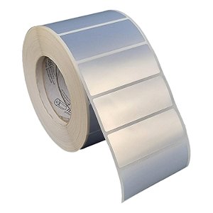 Etiqueta adesiva 90x35mm 9x3,5cm VOID prata fosco p/ Zebra ZT230 S4M ZT410 - Rolo c/ 2368 (90m) Tubete 3 polegadas