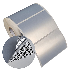 Etiqueta adesiva 95x60mm 9,5x6cm VOID prata fosco p/ Zebra Argox Elgin - Rolo c/ 476 (30m)