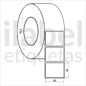 Etiqueta adesiva 50x40mm 5x4cm (1 coluna) VOID prata fosco p/ Zebra ZT230 S4M ZT410 Rolo 90m Tubete 3 polegadas