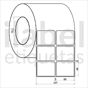Etiqueta adesiva 50x40mm 5x4cm (2 colunas) VOID prata fosco p/ Zebra ZT230 S4M ZT410 Rolo 90m Tubete 3 polegadas