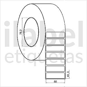 Etiqueta adesiva 50x15mm 5x1,5cm (1 coluna) VOID prata fosco p/ Zebra ZT230 S4M ZT410 Rolo 90m Tubete 3 polegadas