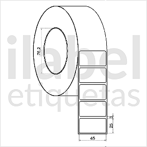 Etiqueta adesiva 45x25mm 4,5x2,5cm (1 coluna) VOID prata fosco p/ Zebra ZT230 S4M ZT410 Rolo 90m Tubete 3 polegadas