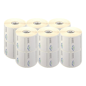 Etiqueta adesiva personalizada 50x40mm 5x4cm (2 colunas) Couche para Zebra Argox Elgin - 6 rolos com 1394 (30m)