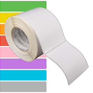 Etiqueta adesiva 100x110mm 10x11cm Couche REMOVÍVEL p/ Zebra ZT230 S4M ZT410 - Rolo c/ 90m Tubete 3 polegadas