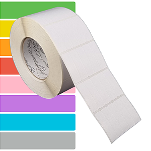 Etiqueta adesiva 15x50mm 1,5x5cm (5 colunas) Couche REMOVÍVEL p/ Zebra ZT230 S4M Rolo c/ 90m Tubete 3 polegadas