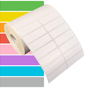 Etiqueta adesiva 50x15mm 5x1,5cm (2 colunas) Couche REMOVÍVEL p/ Zebra Argox Elgin - Rolo c/ 3332 (30m)