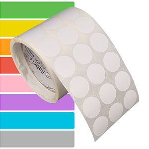Etiqueta adesiva redonda bolinha 25mm 2,5cm Couche REMOVÍVEL - Rolo c/ 1000 (9,4m)