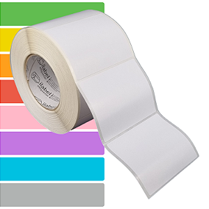 Etiqueta adesiva 100x80mm 10x8cm Tyvek® p/ Zebra ZT230 S4M ZT410 - Rolo c/ 1083 (90m) Tubete 3 polegadas