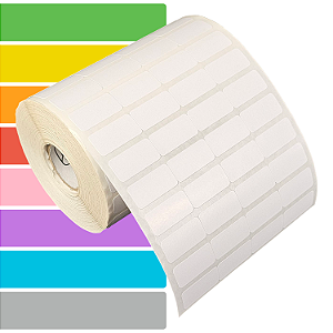 Etiqueta adesiva 25x12mm 2,5x1,2cm (4 colunas) Tyvek® p/ Zebra Argox Elgin - Rolo c/ 8000 (30m)