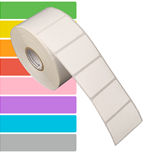 Etiqueta adesiva 40x25mm 4x2,5cm (1 coluna) Tyvek® p/ Zebra Argox Elgin - Rolo c/ 1071 (30m)