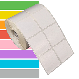Etiqueta adesiva 40x40mm 4x4cm (2 colunas) Tyvek® p/ Zebra Argox Elgin - Rolo c/ 1394 (30m)