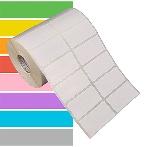 Etiqueta adesiva 50x25mm 5x2,5cm (2 colunas) Tyvek® p/ Zebra Argox Elgin - Rolo c/ 2142 (30m)