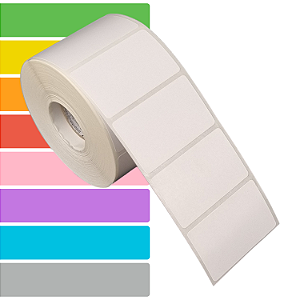 Etiqueta adesiva 50x30mm 5x3cm (1 coluna) Tyvek® p/ Zebra Argox Elgin - Rolo c/ 909 (30m)