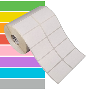 Etiqueta adesiva 50x30mm 5x3cm (2 colunas) Tyvek® p/ Zebra Argox Elgin - Rolo c/ 1818 (30m)