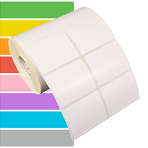 Etiqueta adesiva 50x40mm 5x4cm (2 colunas) Tyvek® p/ Zebra Argox Elgin - Rolo c/ 1394 (30m)