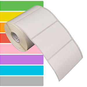 Etiqueta adesiva 80x50mm 8x5cm Tyvek® p/ Zebra Argox Elgin - Rolo c/ 566 (30m)