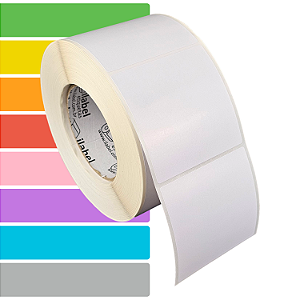 Etiqueta adesiva 80x80mm 8x8cm Tyvek® p/ Zebra ZT230 S4M ZT410 - Rolo c/ 1083 (90m) Tubete 3 polegadas