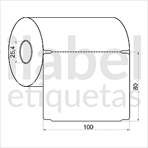 Etiqueta tag plástica 100x80mm 10x8cm sem furo Polietileno PE BCD 140 micras Zebra Argox Elgin Rolo c/ 375 (30m)