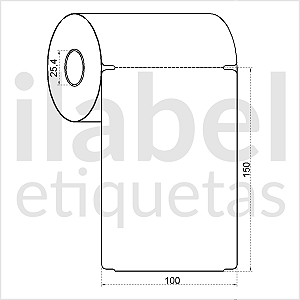 Etiqueta tag plástica 100x150mm 10x15cm sem furo Polietileno PE BCD 140 micras Zebra Argox Elgin Rolo c/ 200 (30m)