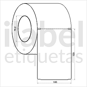 Etiqueta tag plástica 100x150mm 10x15cm sem furo Polietileno PE BCD 140 micras Zebra ZT230 S4M Rolo 90m Tub 3 pol