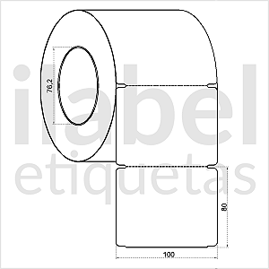 Etiqueta tag plástica 100x80mm 10x8cm sem furo Polietileno PE BCD 200 micras Zebra ZT230 S4M Rolo 90m Tub 3 pol