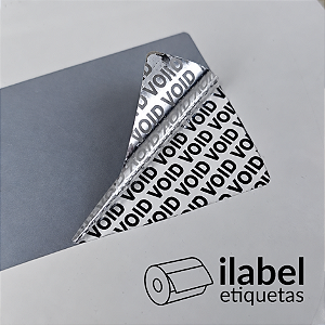 Etiqueta adesiva 50x75mm 5x7,5cm (2 colunas) VOID prata fosco Zebra ZT230 S4M ZT410 Rolo c/ 90m Tubete 3 polegadas