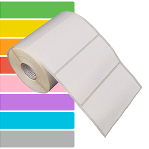 Etiqueta adesiva 100x70mm 10x7cm Couche p/ Zebra Argox Elgin - Rolo c/ 411 (30m)