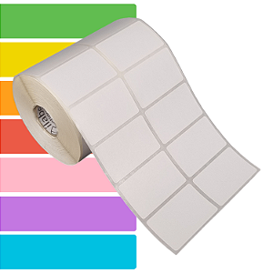 Etiqueta adesiva 50x30mm 5x3cm (2 colunas) Couche p/ Zebra Argox Elgin - Rolo c/ 1818 (30m)