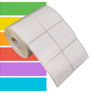 Etiqueta adesiva 50x50mm 5x5cm (2 colunas) Couche p/ Zebra Argox Elgin - Rolo c/ 1132 (30m)