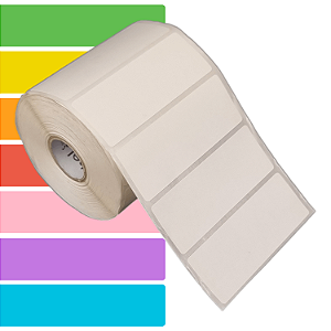 Etiqueta adesiva 80x30mm 8x3cm Couche p/ Zebra Argox Elgin - Rolo c/ 909 (30m)