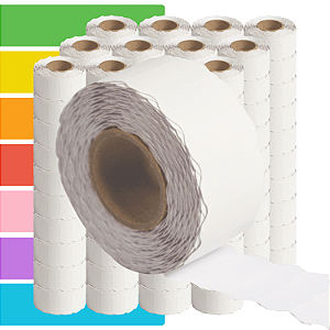 Etiqueta refil Etiquetadora Fixxar MX-2612 (26x12mm ondulada) - 120 rolos com 1000