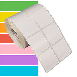 Etiqueta adesiva 40x40mm 4x4cm (2 colunas) BOPP p/ Zebra Argox Elgin - Rolo c/ 1394 (30m)