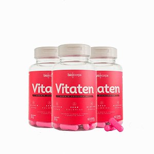 3 Potes - Vitaten Hair 60 cápsulas  (Tratamento 3 meses) frete gratís