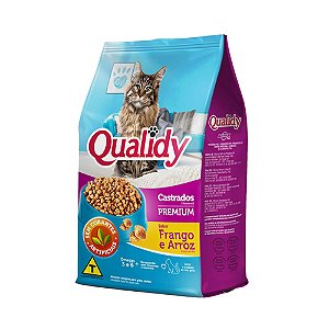 Qualidy Premium Gatos Castrados Adultos Sabor Frango e Arroz 500g