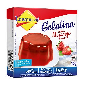 Gelatina Zero Sabor Morango Lowçucar 10g