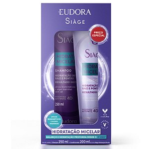 Kit Siàge Hidratação Micelar: Shampoo 250ml + Condicionador 200ml