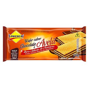 Bolacha Wafer Lowçucar Sabor Chocolate E Avelã Zero Açucar 115g