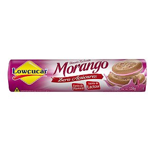 Biscoito Recheado Lowçucar Zero Açúcares Sabor Morango 120g