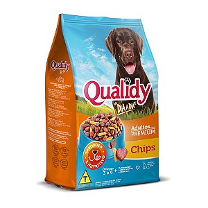 Qualidy Cães Adultos Chips Sabor Carne E Frango 20kg